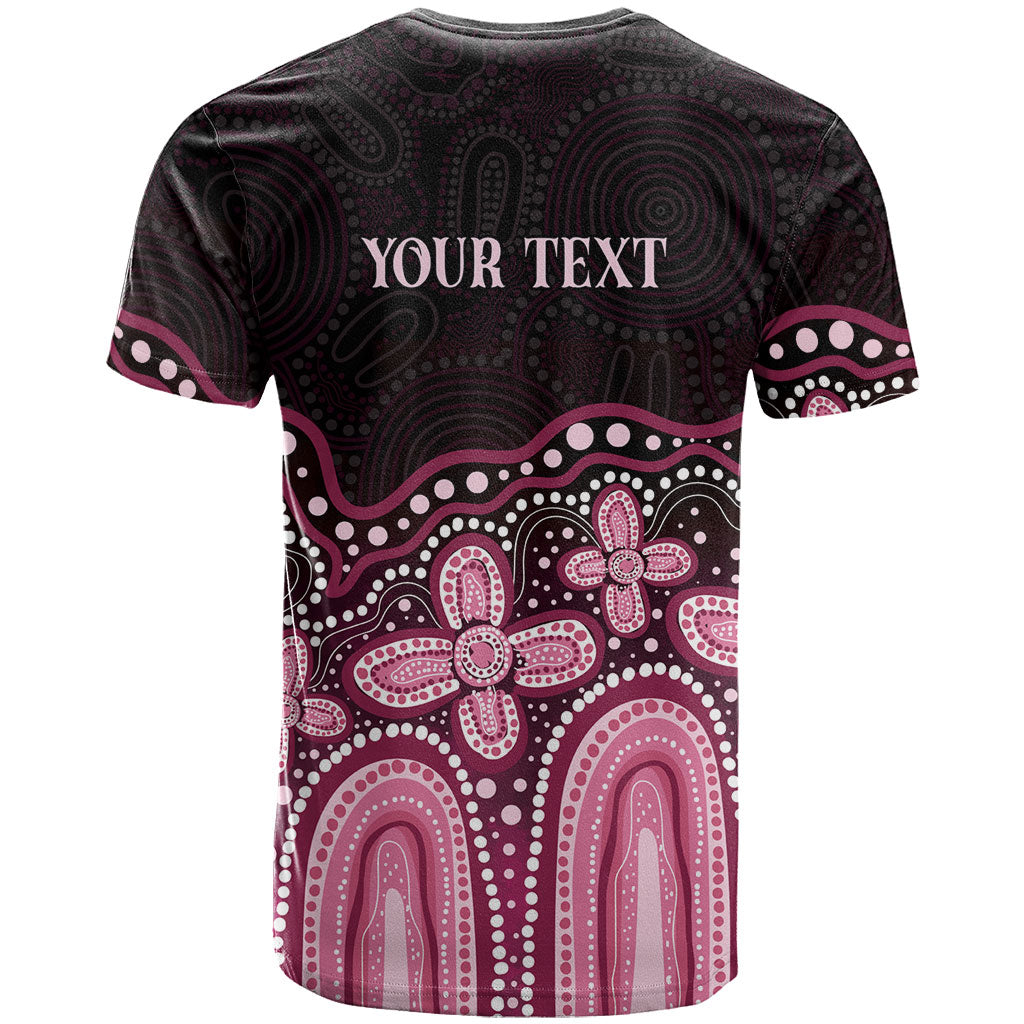 Australia Indigenous Personalized T Shirt Aboriginal Pink Ribbon Art