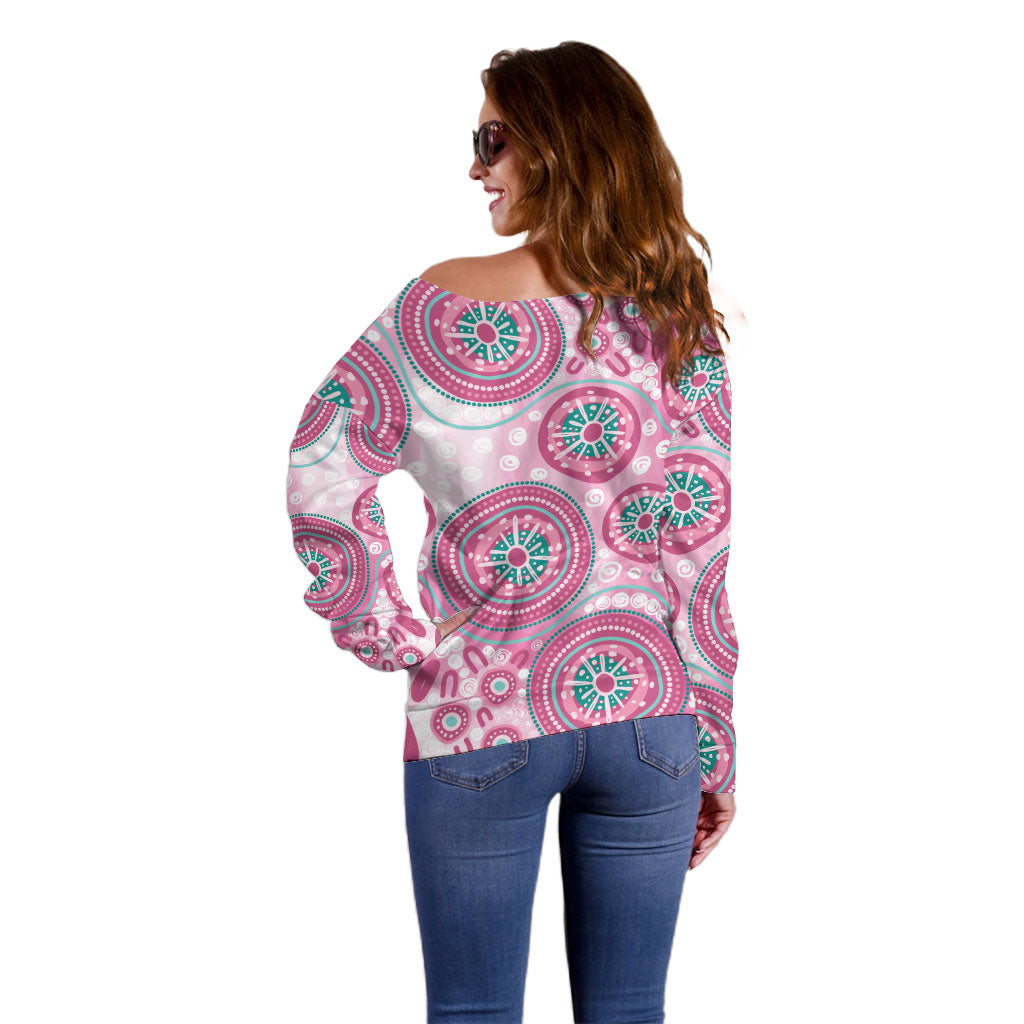 Hereditary Breast Cancer Prevention Australia Indigenous Off Shoulder Sweater Previvor