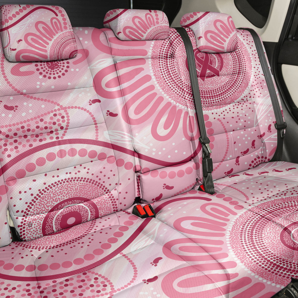 NAIDOC Week 2025 Indigenous Back Car Seat Cover Breast Cancer Pink Ribbon