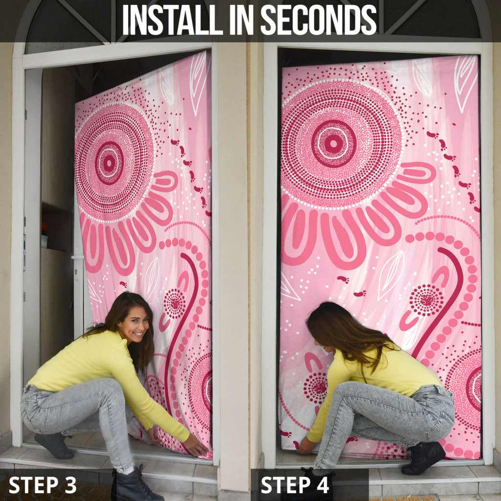 NAIDOC Week 2025 Indigenous Door Cover Breast Cancer Pink Ribbon