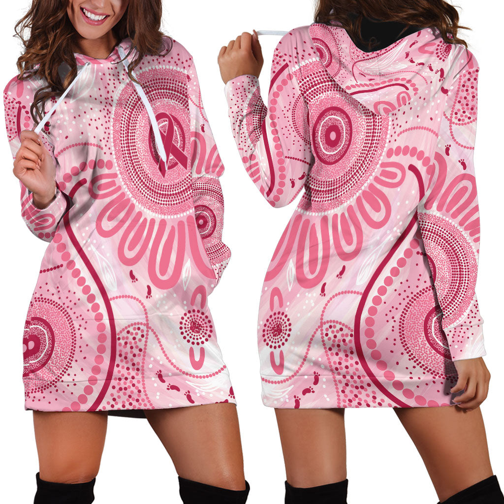 NAIDOC Week 2025 Indigenous Hoodie Dress Breast Cancer Pink Ribbon