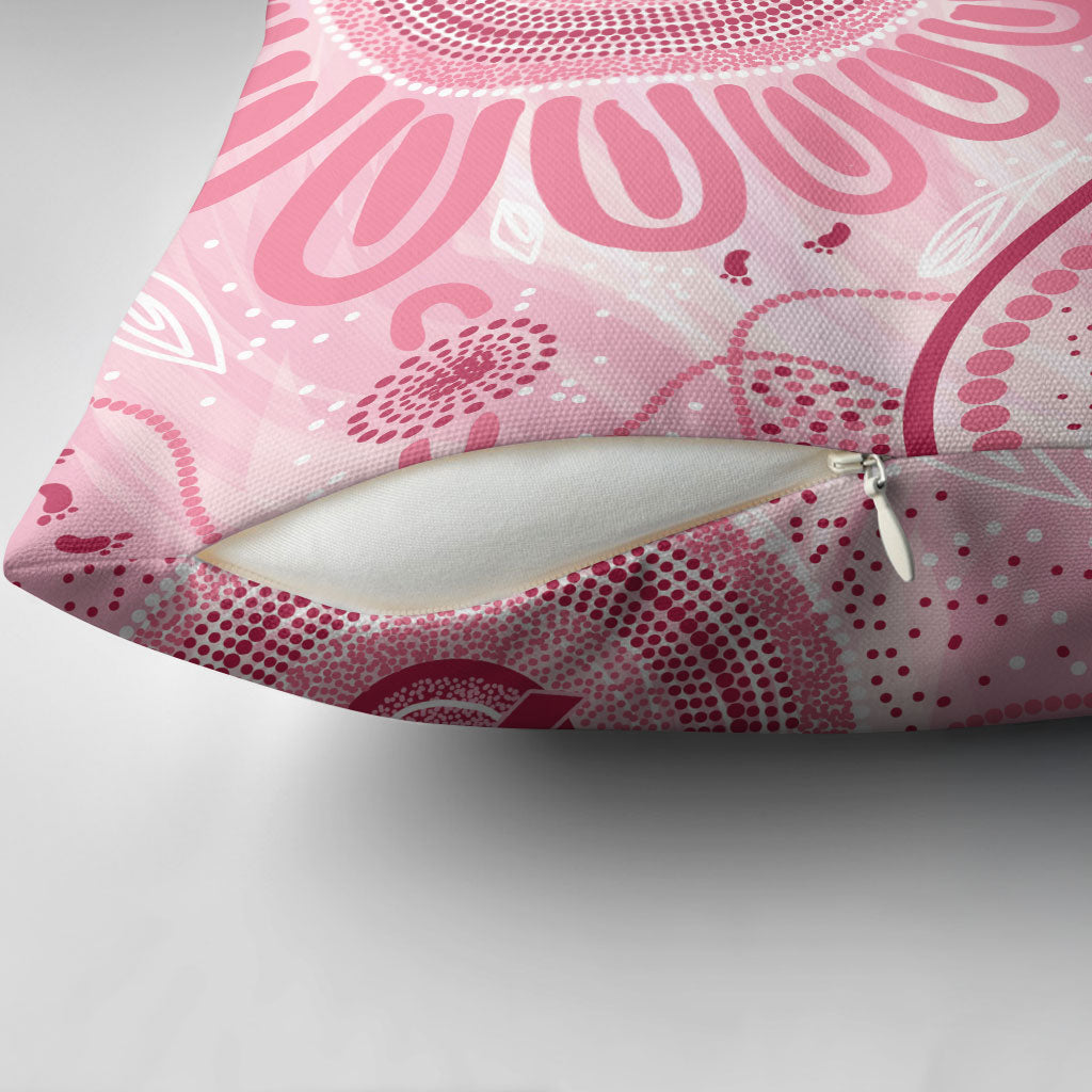 NAIDOC Week 2025 Indigenous Pillow Cover Breast Cancer Pink Ribbon