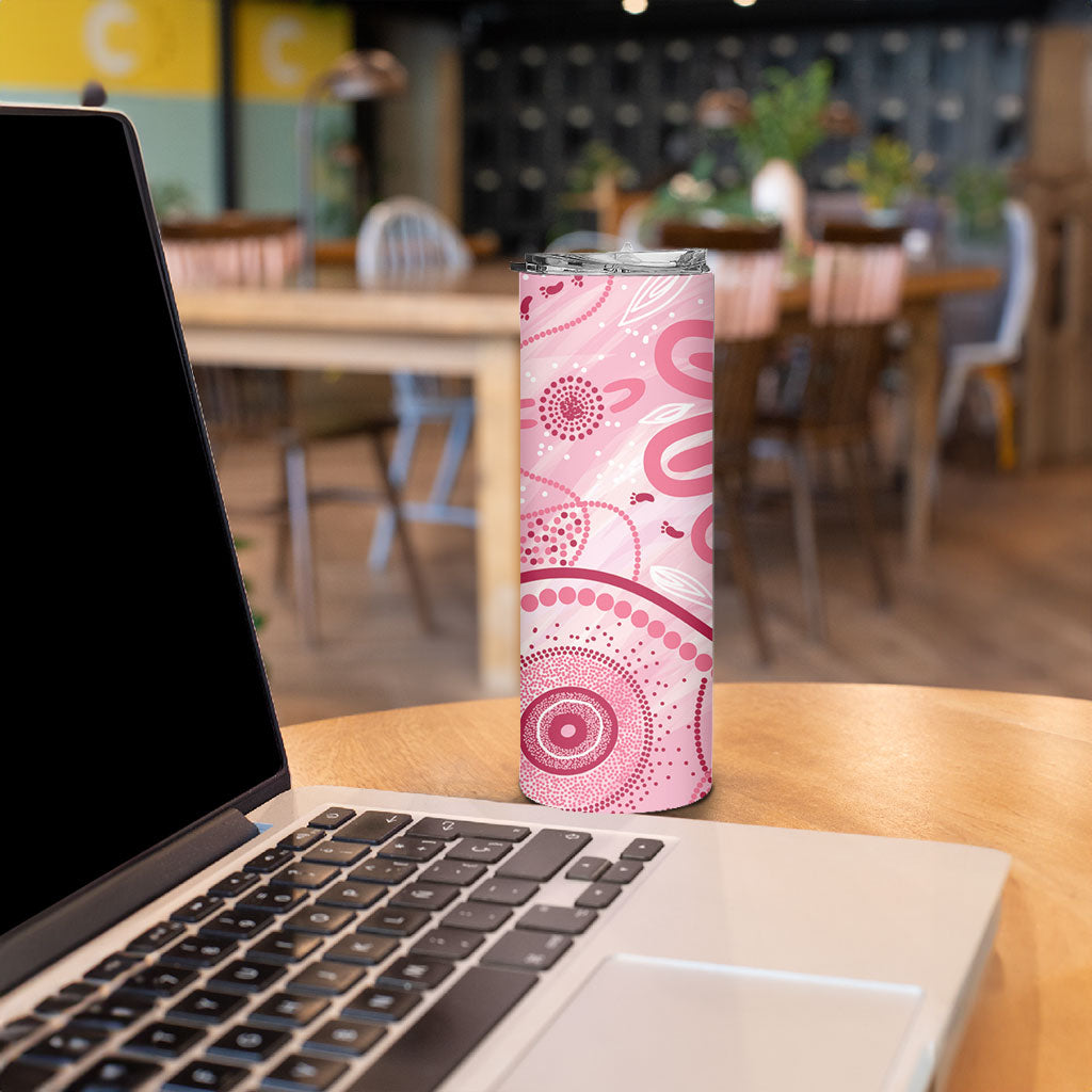 NAIDOC Week 2025 Indigenous Skinny Tumbler Breast Cancer Pink Ribbon