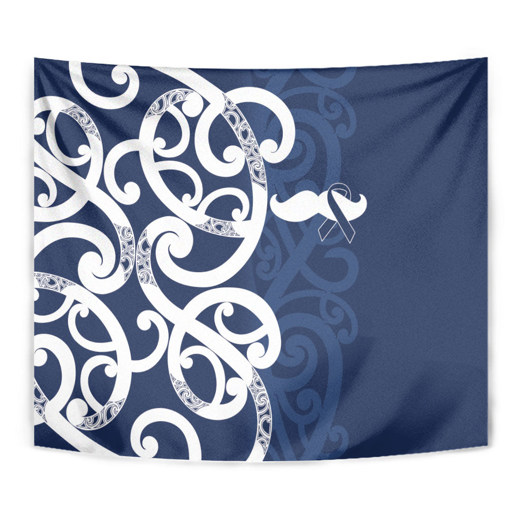 New Zealand Maori Mo Bros Tapestry Blue Ribbon With Koru Kowhaiwhai