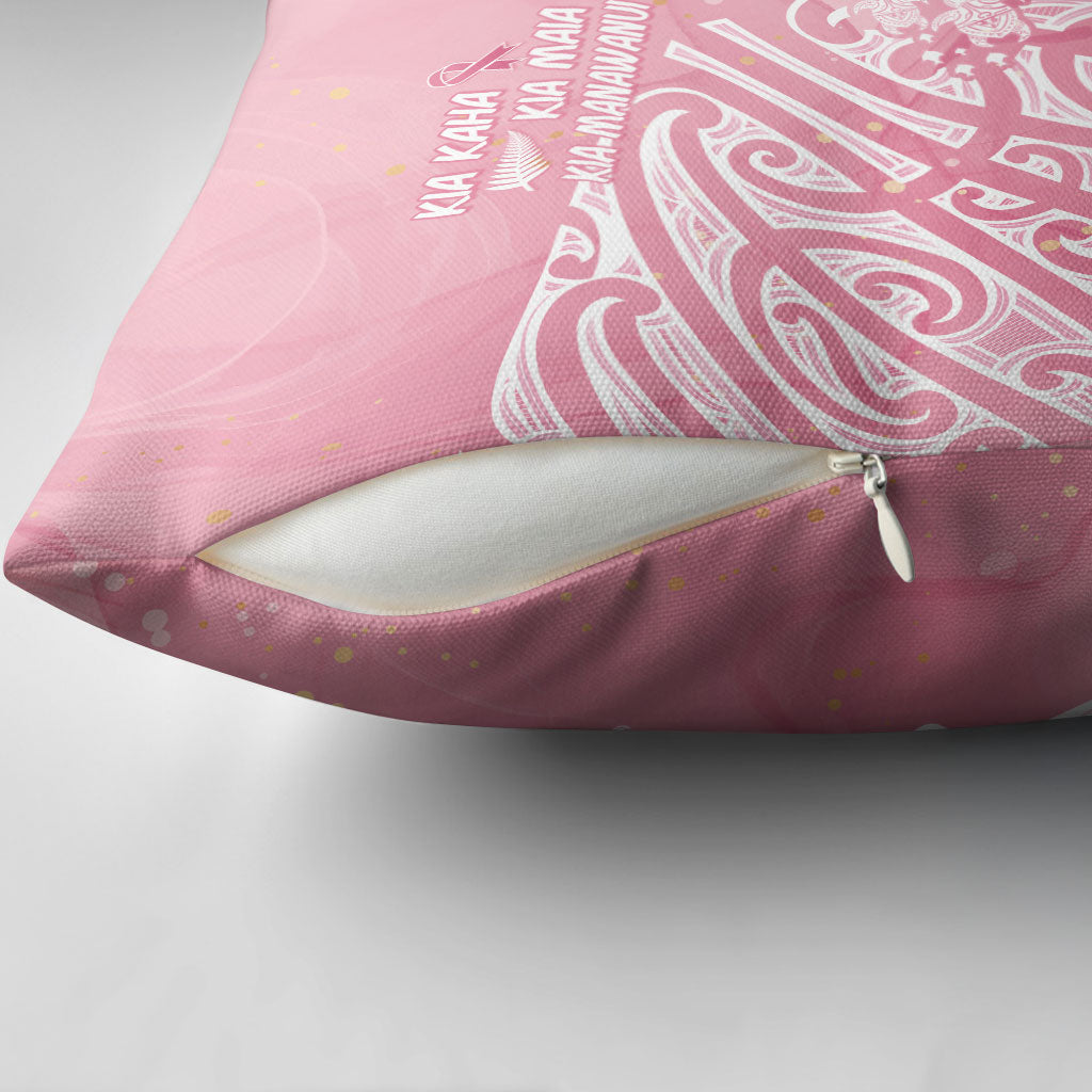 Breast Cancer Pink October Maori Pillow Cover Kia Kaha Kia Maia Kia Manawanui