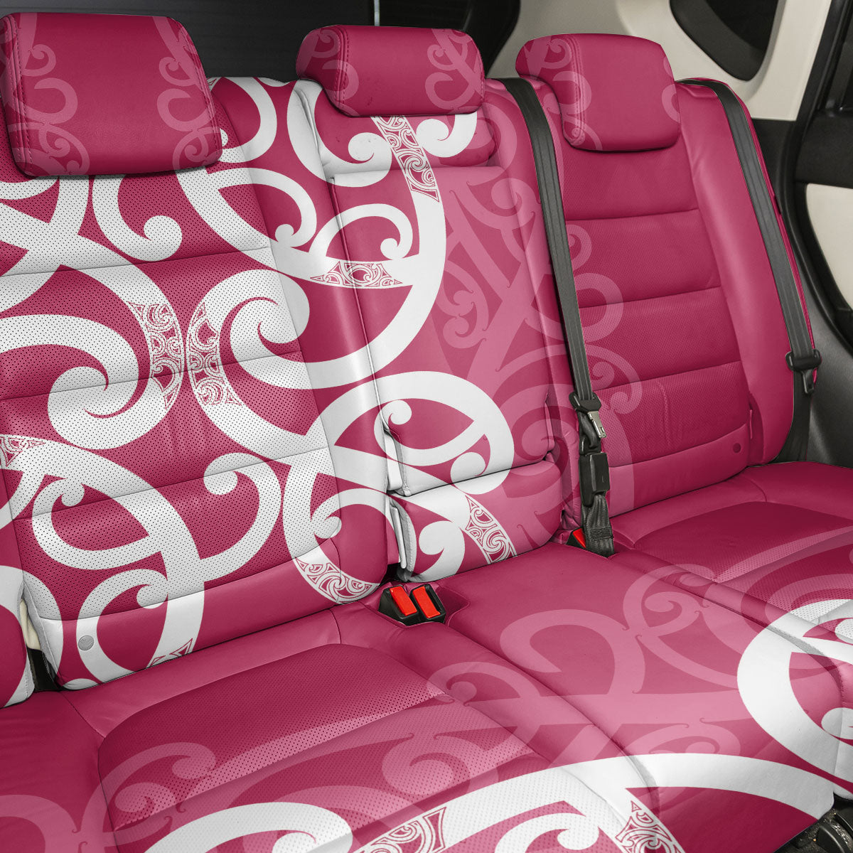 Breast Cancer Pink October Maori Back Car Seat Cover Koru Kowhaiwhai