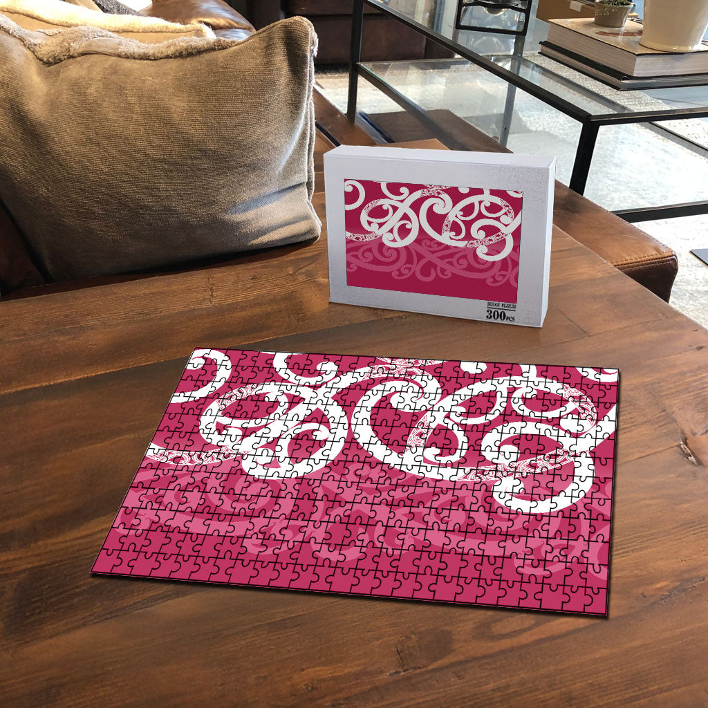 Breast Cancer Pink October Maori Puzzle Koru Kowhaiwhai