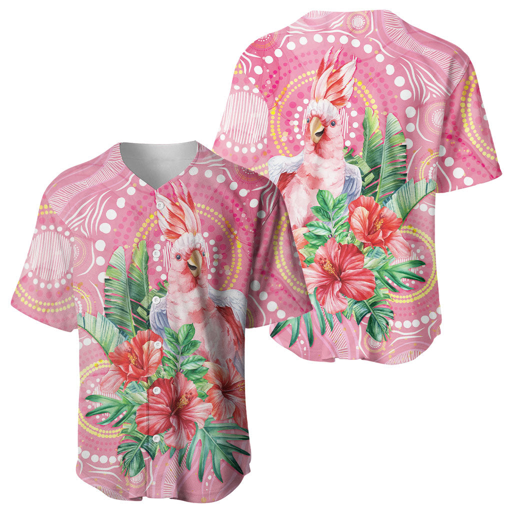 Breast Cancer Pink Cockatoo Baseball Jersey Indigenous Australia Watercolor Glaze