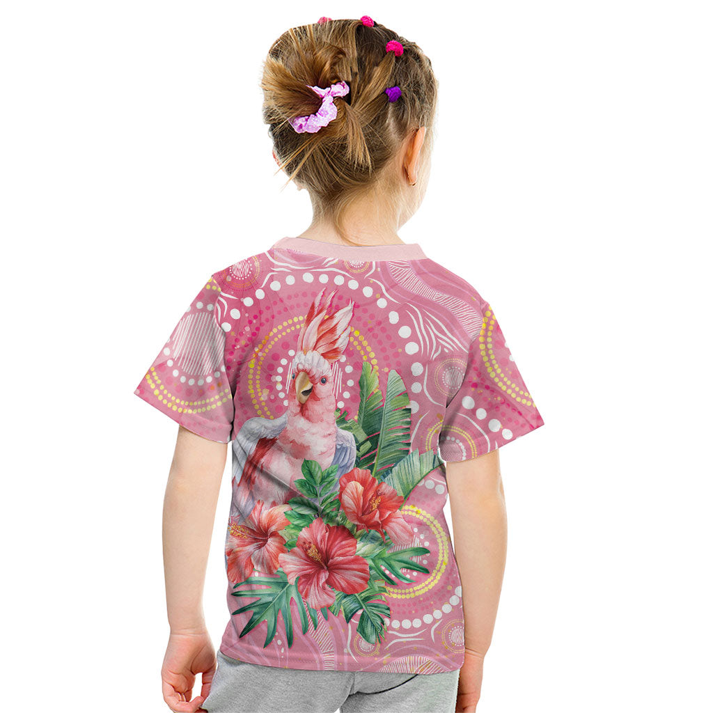 Breast Cancer Pink Cockatoo Kid T Shirt Indigenous Australia Watercolor Glaze