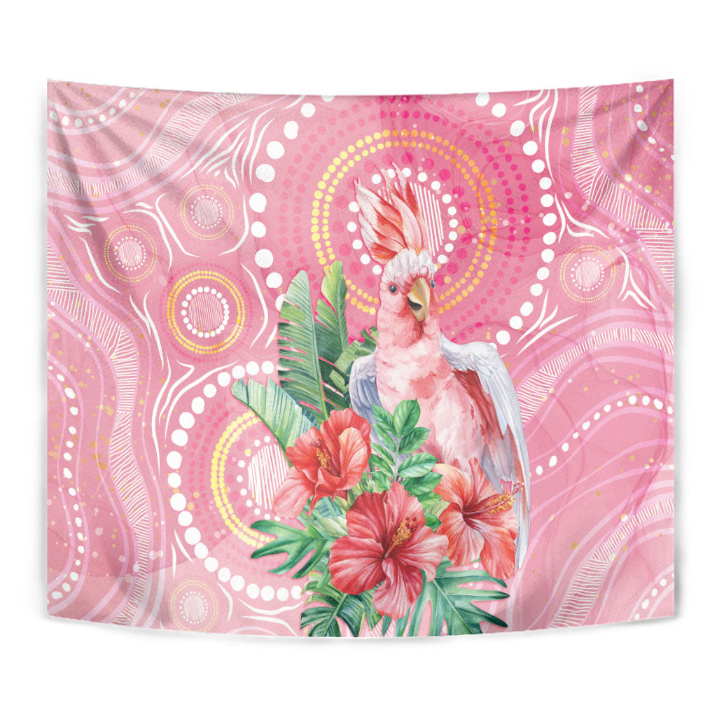 Breast Cancer Pink Cockatoo Tapestry Indigenous Australia Watercolor Glaze