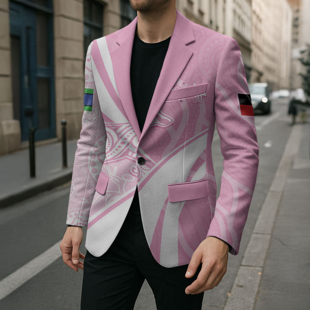 Australia Bowls Personalised Indigenous Pink Round Blazer