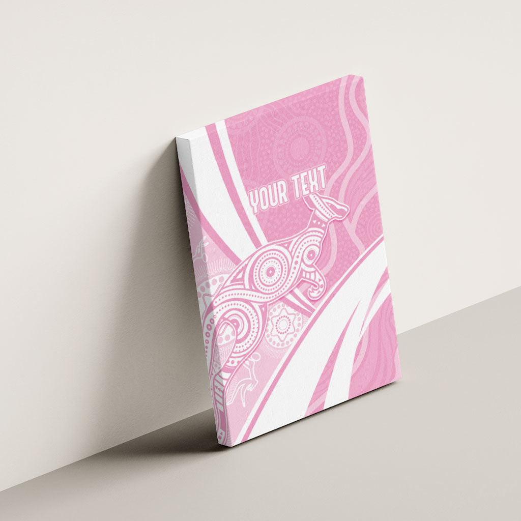 Australia Bowls Personalised Indigenous Pink Round Canvas Wall Art