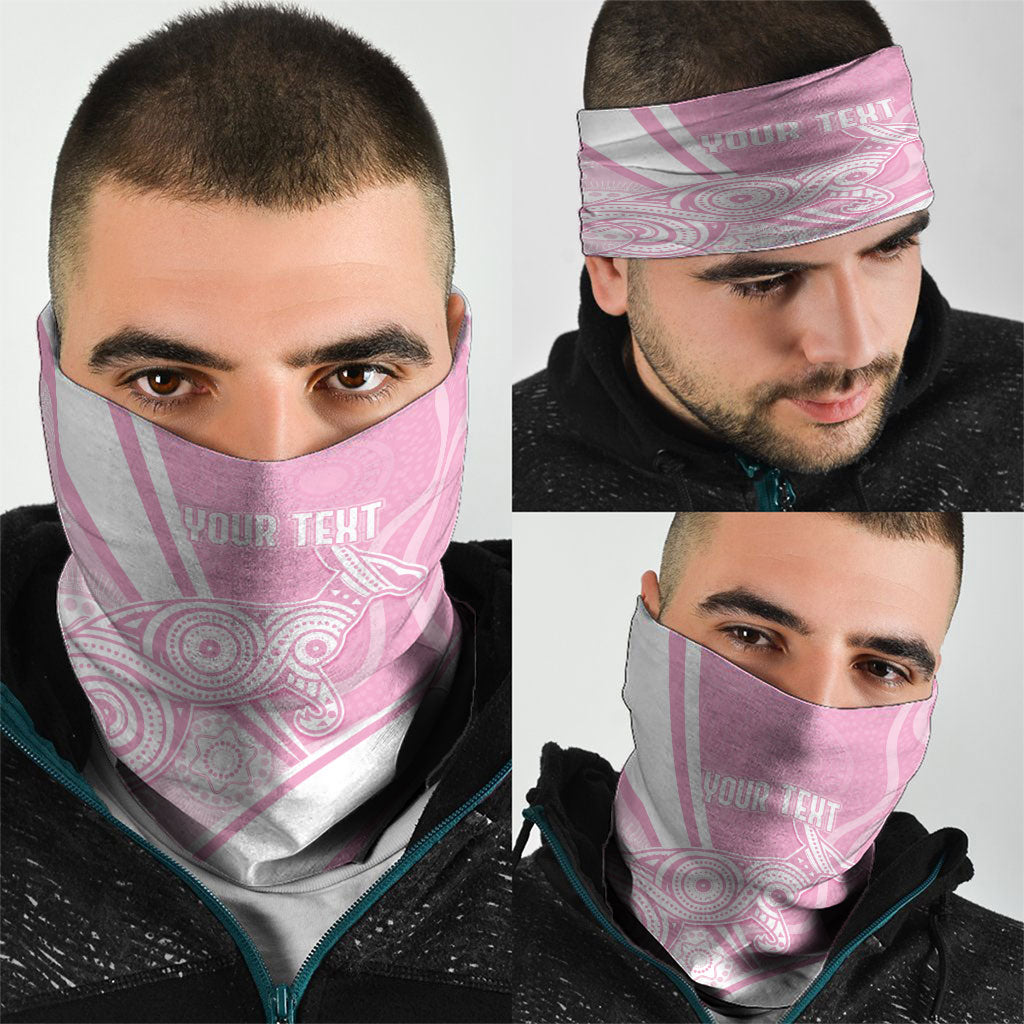 Australia Bowls Personalised Indigenous Pink Round Neck Gaiter