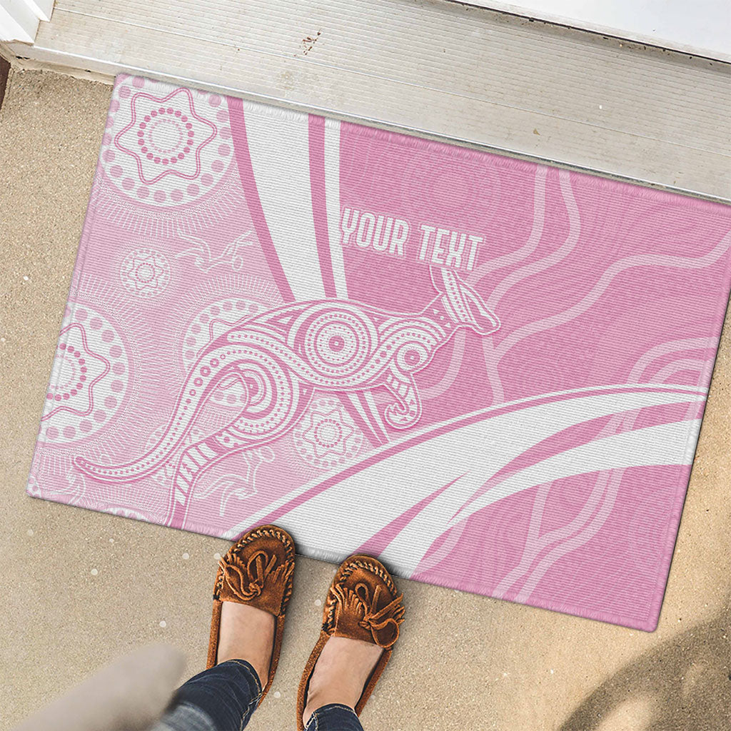 Australia Bowls Personalised Indigenous Pink Round Rubber Doormat