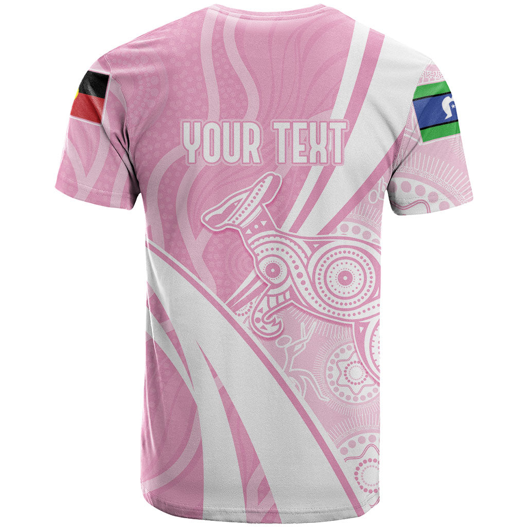 Australia Bowls Personalised Indigenous Pink Round T Shirt