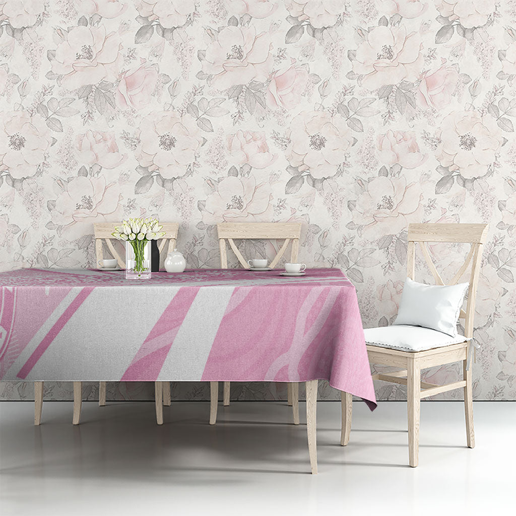 Australia Bowls Personalised Indigenous Pink Round Tablecloth