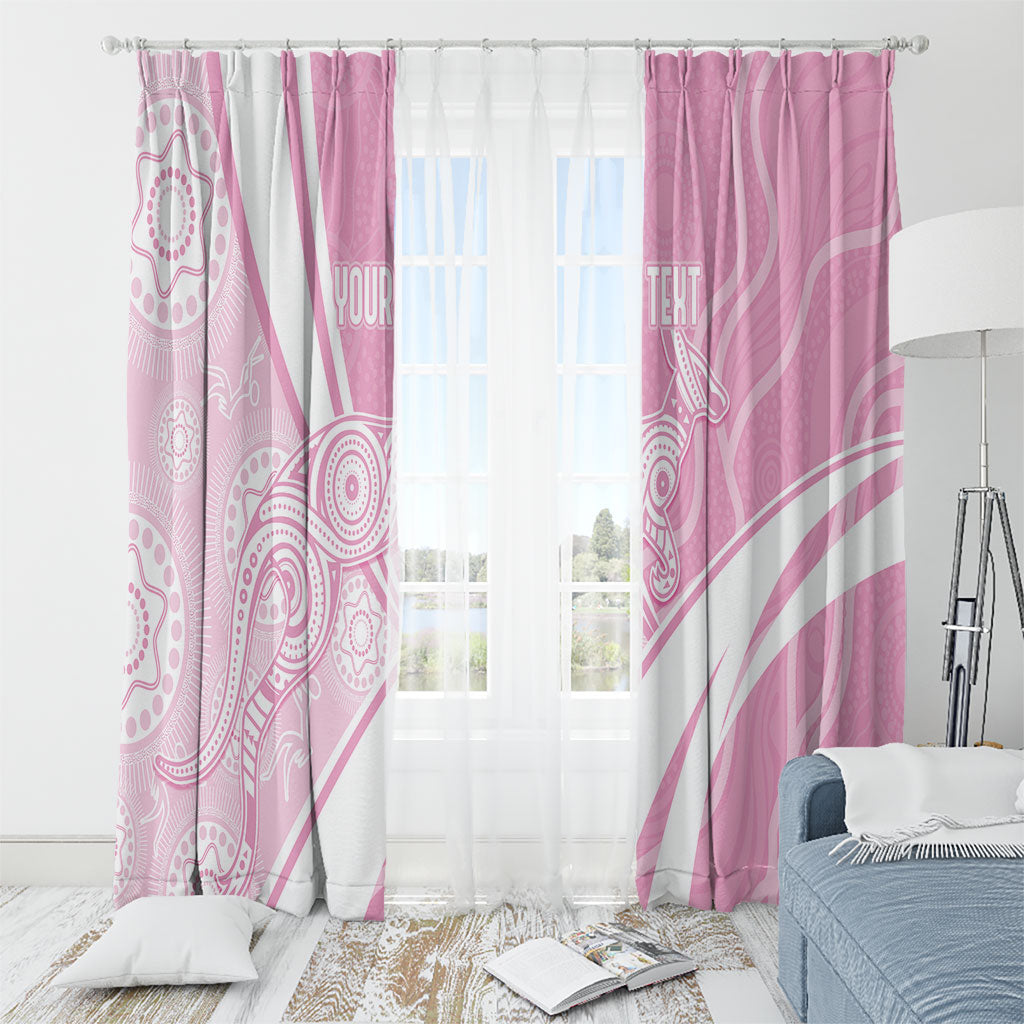 Australia Bowls Personalised Indigenous Pink Round Window Curtain