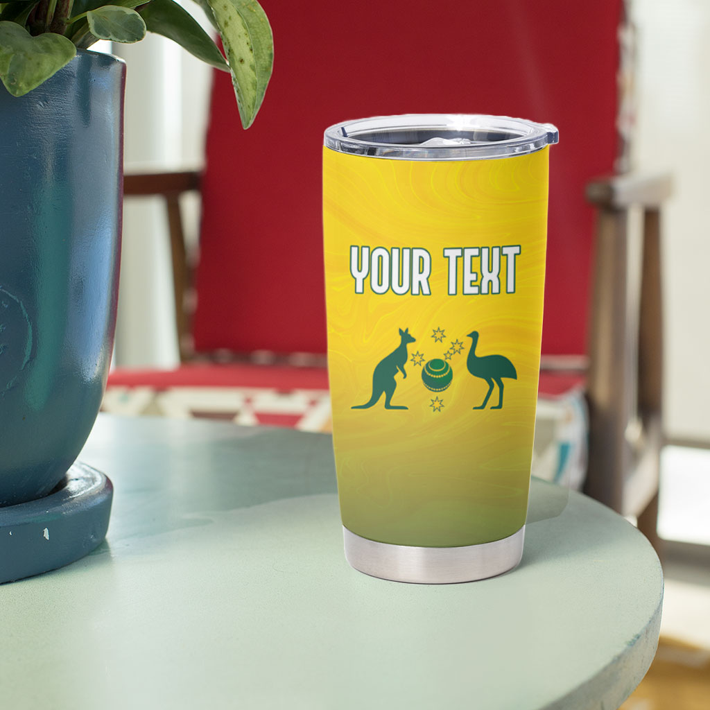 Australia Bowls Personalised Tumbler Cup Basic Marble Glaze - National Color