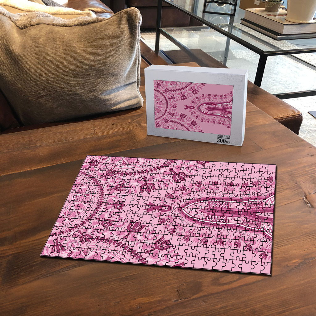 Dashiki Glamorous Pink Puzzle Breast Cancer Fighter