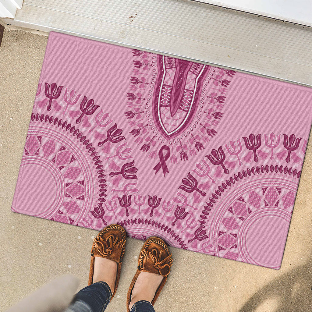 Dashiki Glamorous Pink Rubber Doormat Breast Cancer Fighter