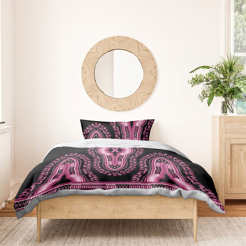 Breast Cancer Pink Ribbon Bedding Set Dashiki Style