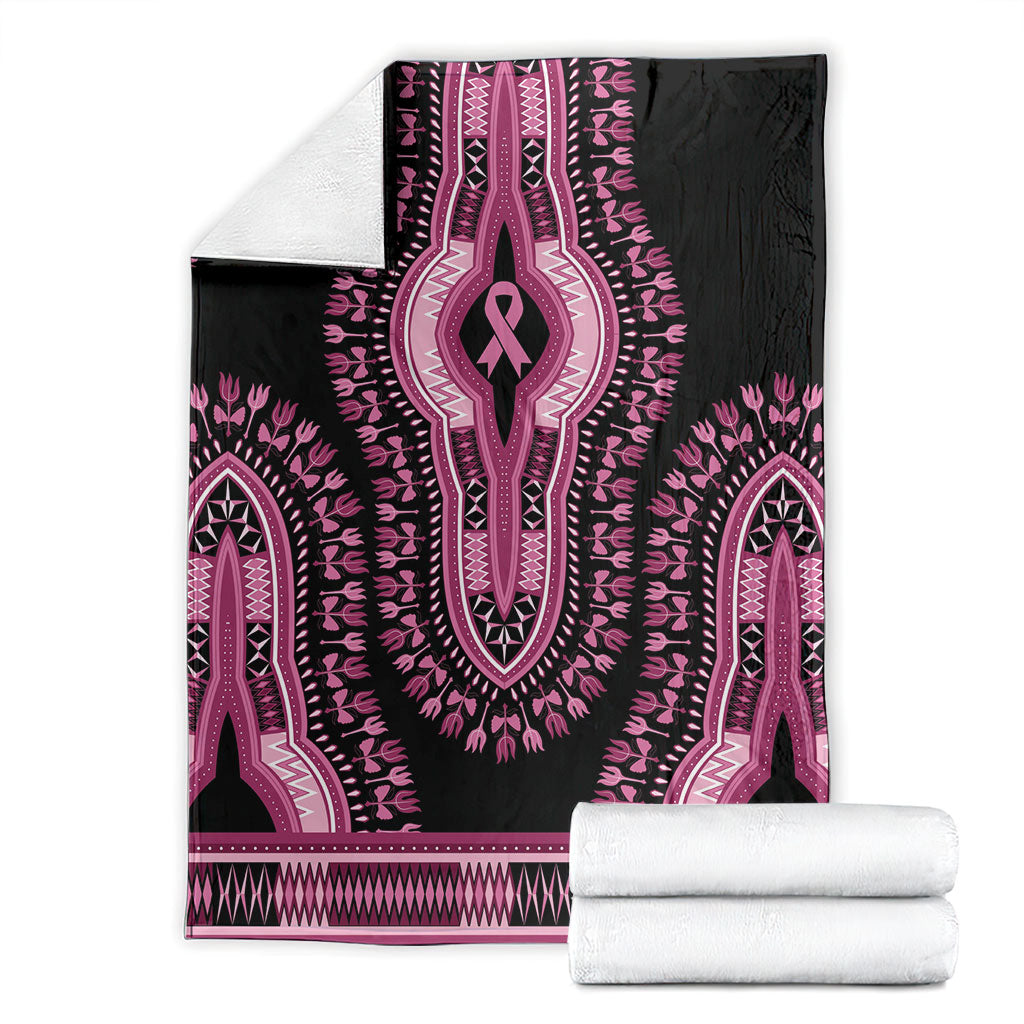 Breast Cancer Pink Ribbon Blanket Dashiki Style