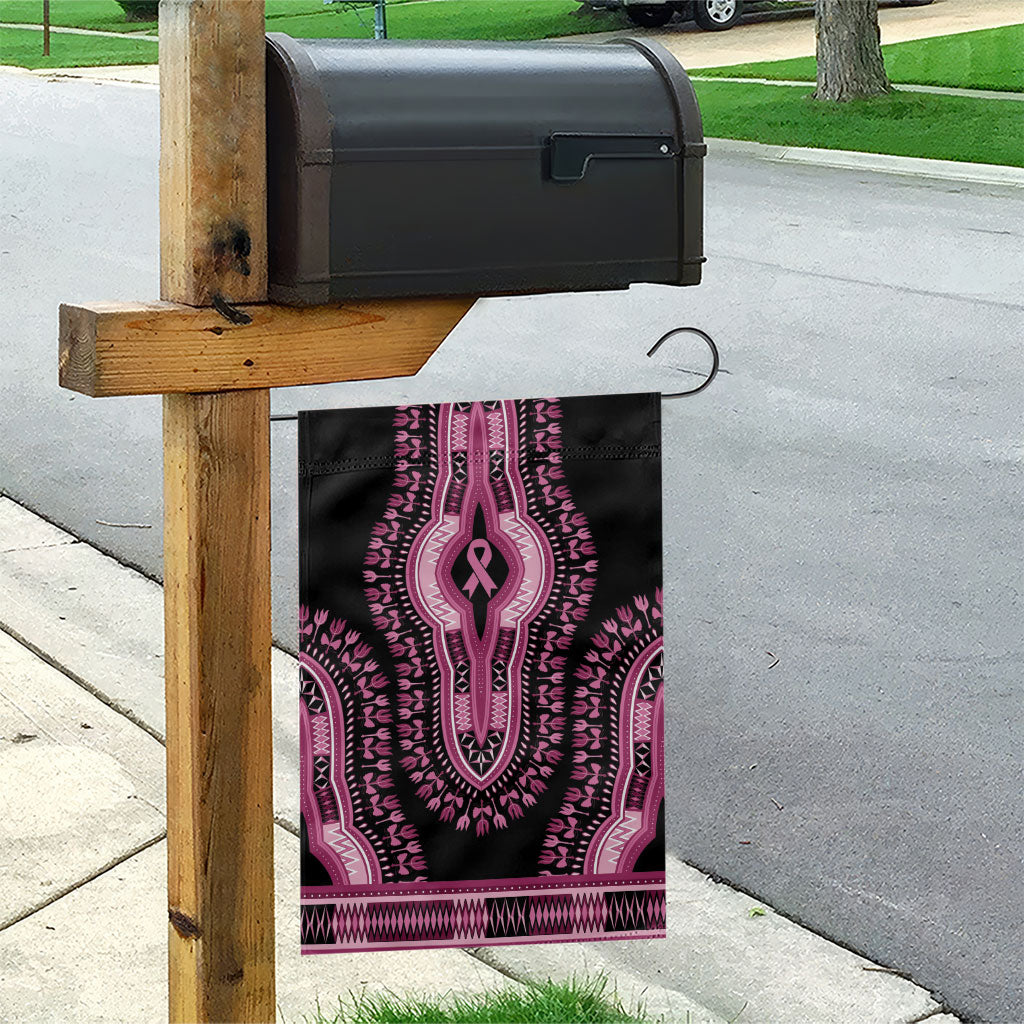 Breast Cancer Pink Ribbon Garden Flag Dashiki Style