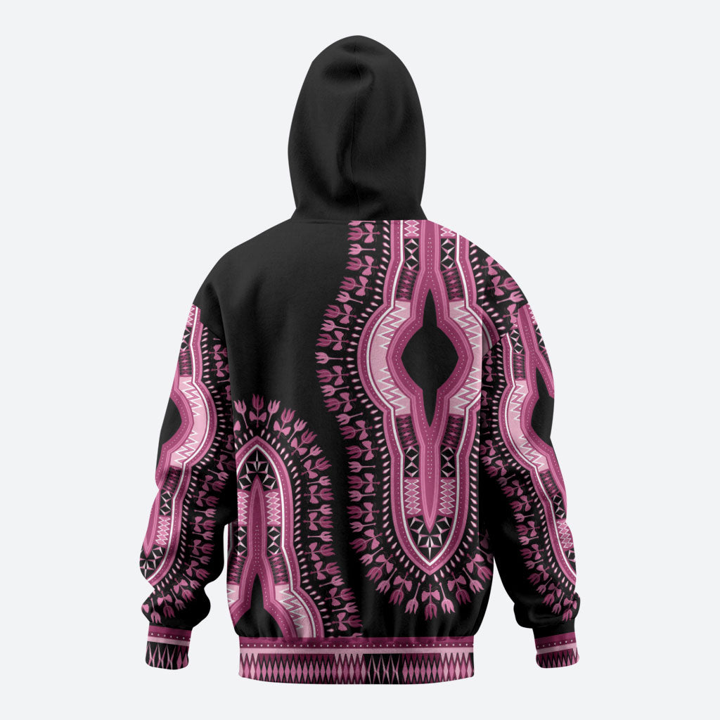 Breast Cancer Pink Ribbon Hoodie Dashiki Style