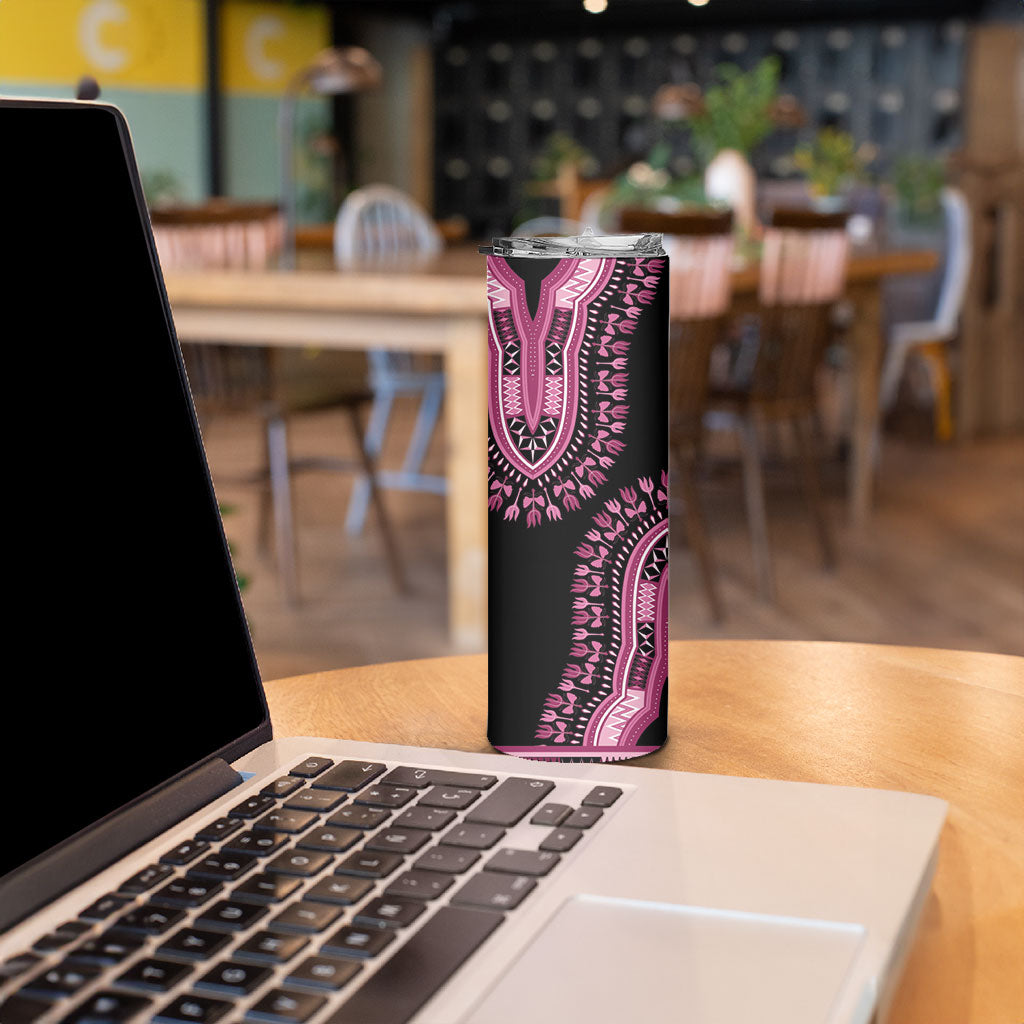 Breast Cancer Pink Ribbon Skinny Tumbler Dashiki Style