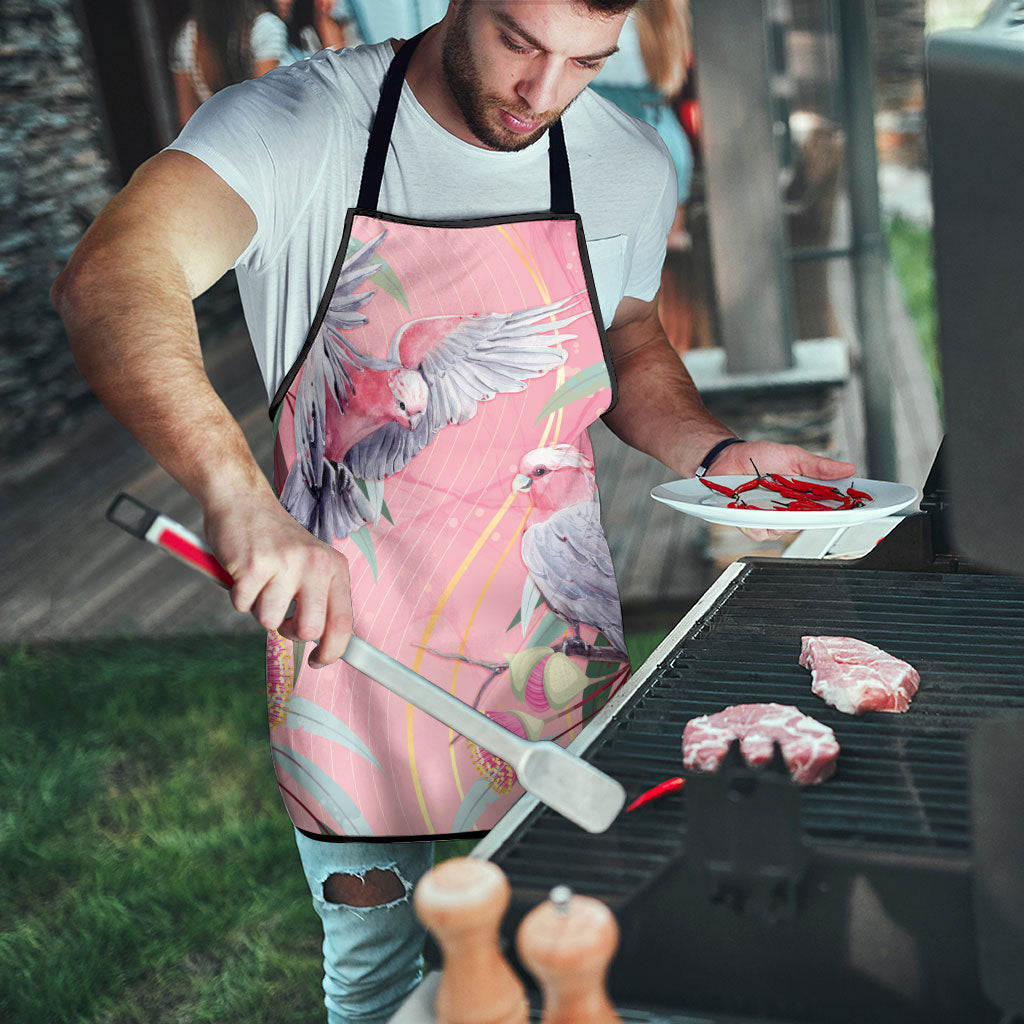 Australia Breast Cancer Apron Pink Galah with Eucalyptus Flowers