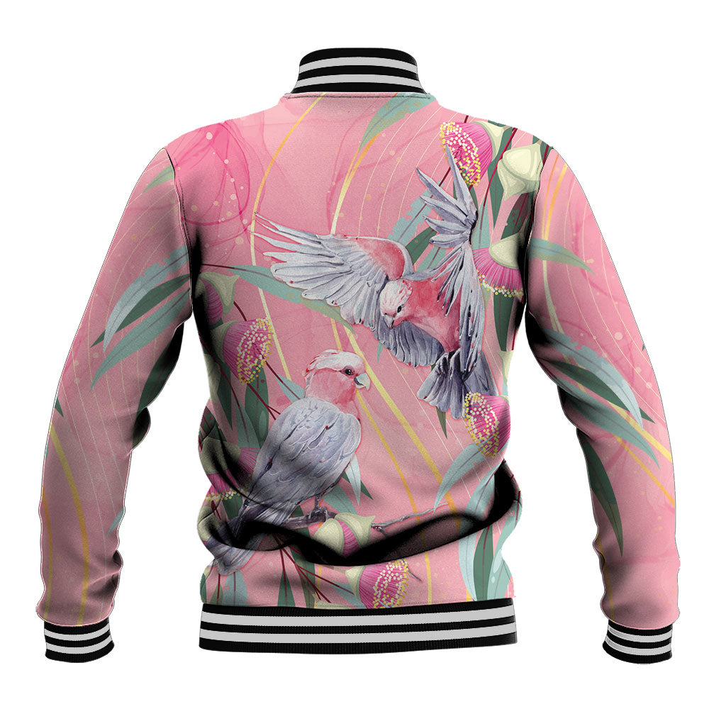 Australia Breast Cancer Baseball Jacket Pink Galah with Eucalyptus Flowers