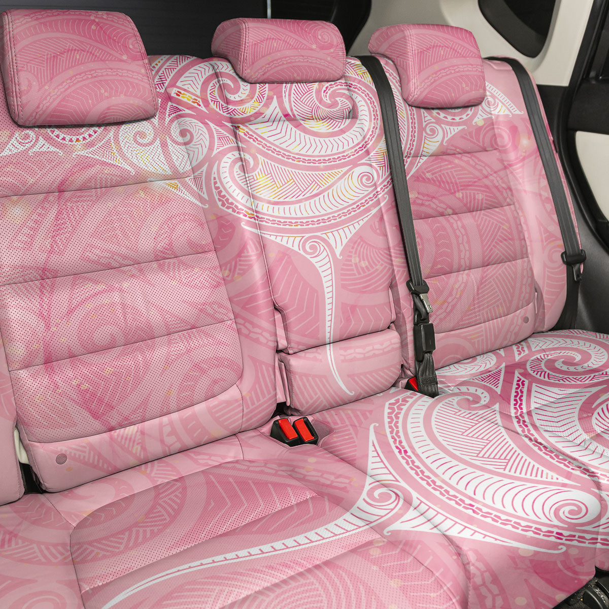 Breast Cancer Movement Maori Aotearoa Back Car Seat Cover Manta Ray - Pink Glaze