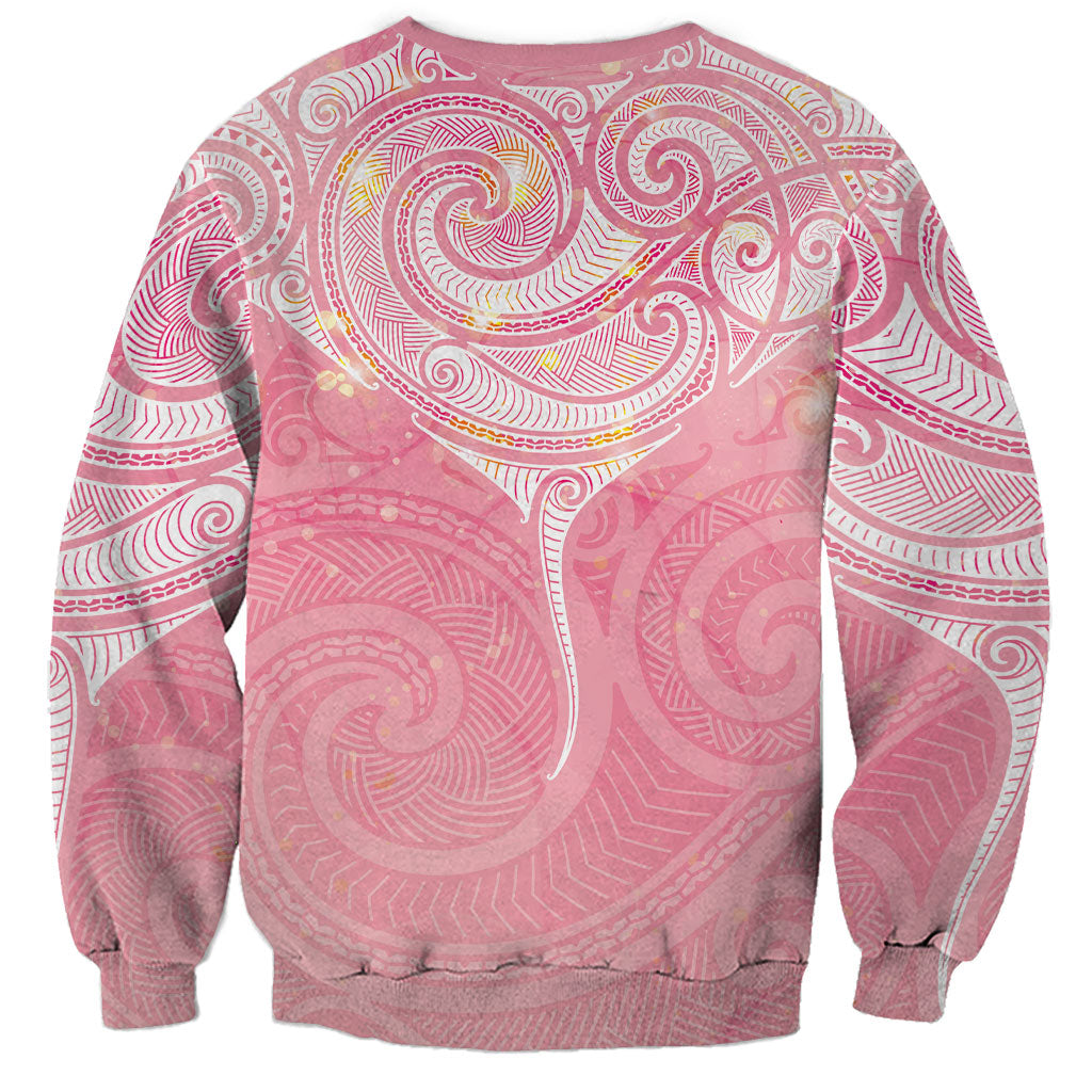 Breast Cancer Movement Maori Aotearoa Sweatshirt Manta Ray - Pink Glaze
