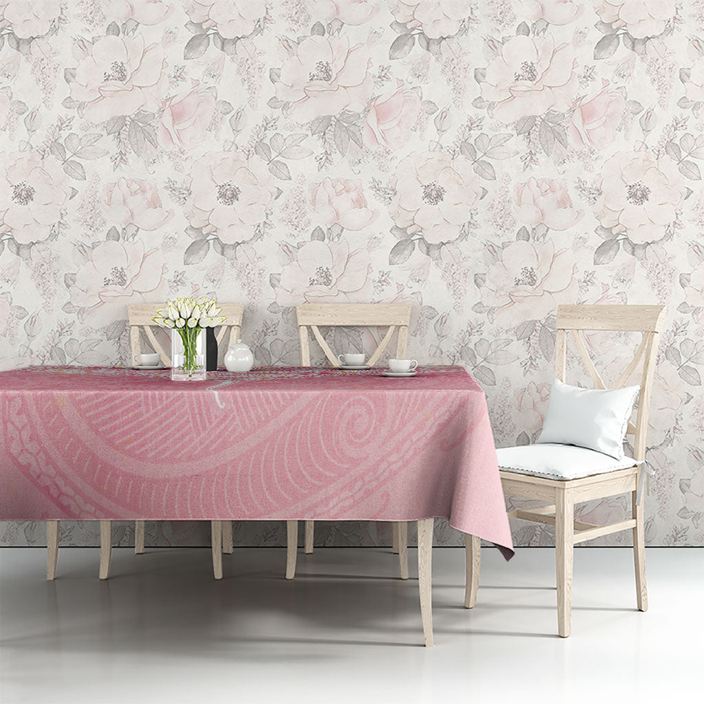 Breast Cancer Movement Maori Aotearoa Tablecloth Manta Ray - Pink Glaze
