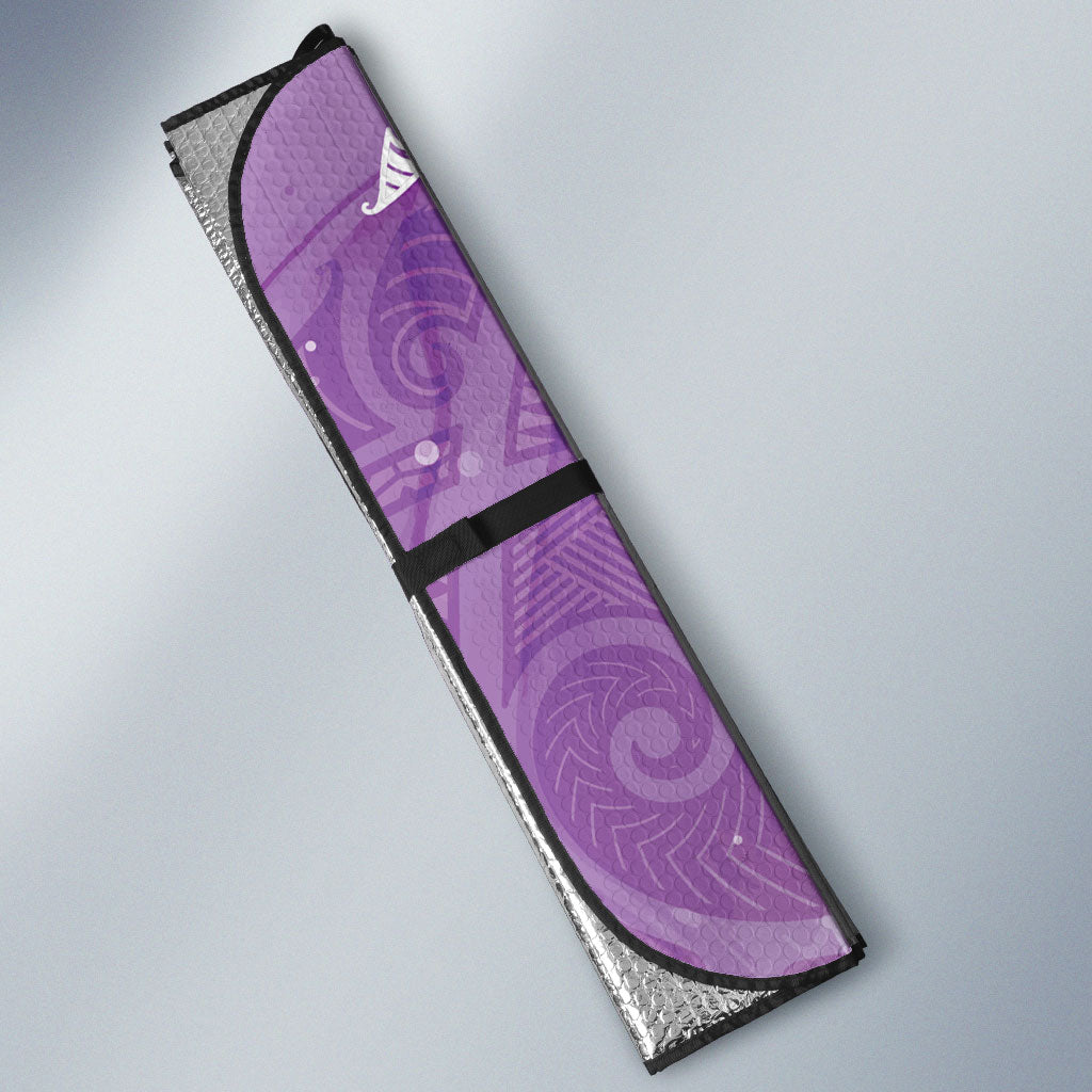 Epilepsy Month Maori Aotearoa Auto Sun Shade Manta Ray - Purple Glaze