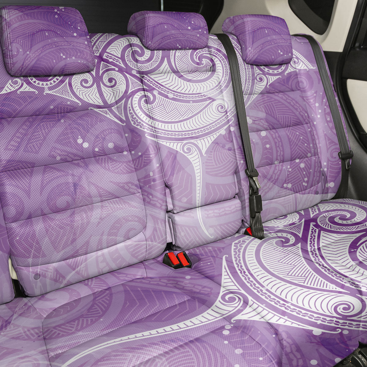 Epilepsy Month Maori Aotearoa Back Car Seat Cover Manta Ray - Purple Glaze