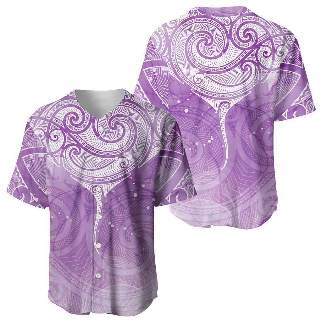 Epilepsy Month Maori Aotearoa Baseball Jersey Manta Ray - Purple Glaze