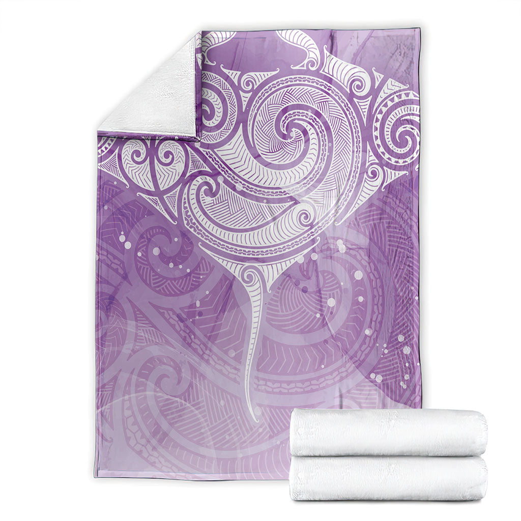 Epilepsy Month Maori Aotearoa Blanket Manta Ray - Purple Glaze