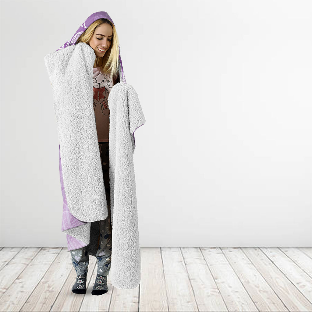 Epilepsy Month Maori Aotearoa Hooded Blanket Manta Ray - Purple Glaze