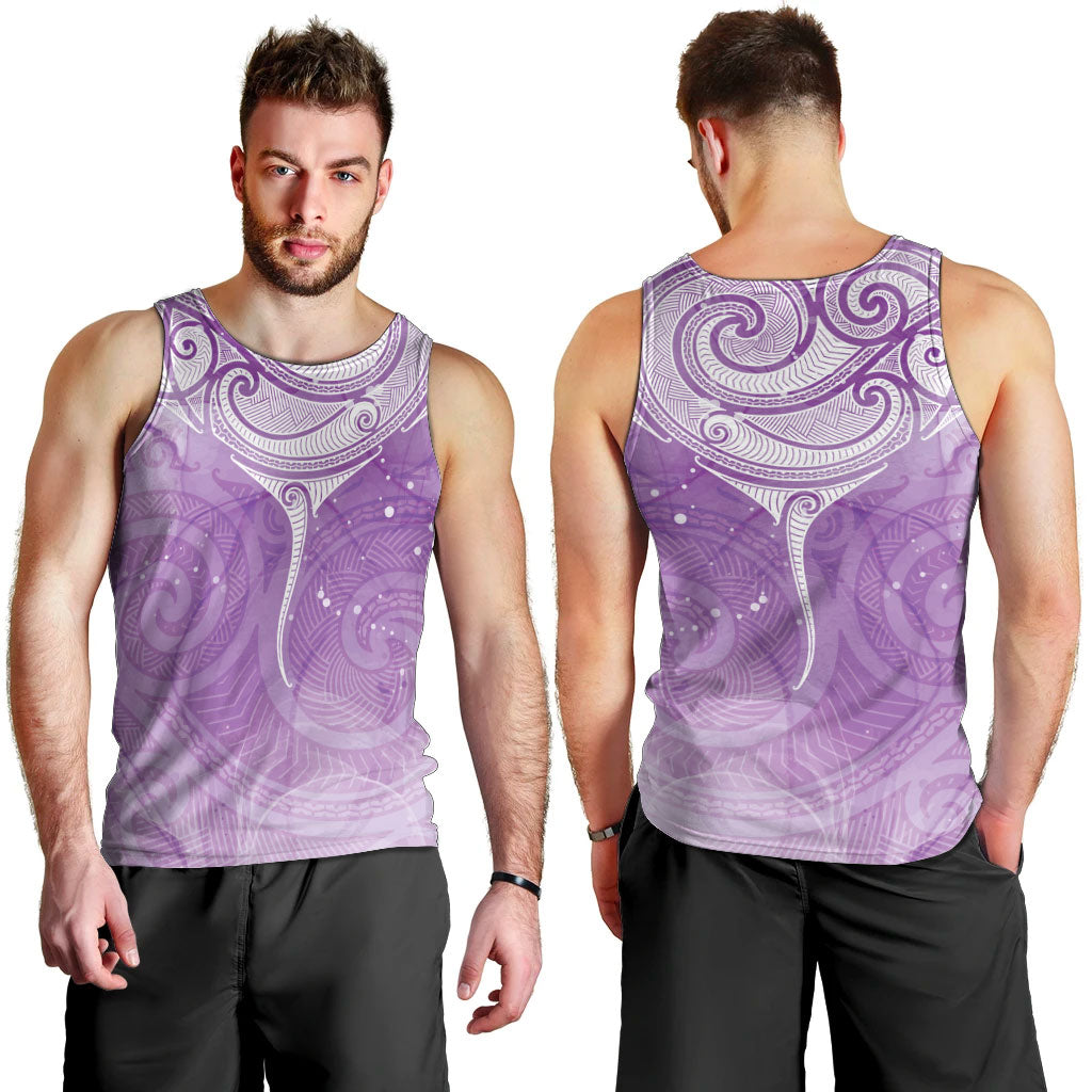 Epilepsy Month Maori Aotearoa Men Tank Top Manta Ray - Purple Glaze