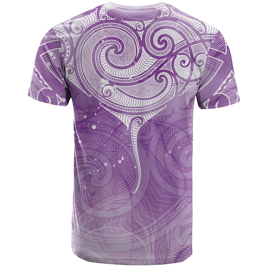 Epilepsy Month Maori Aotearoa T Shirt Manta Ray - Purple Glaze