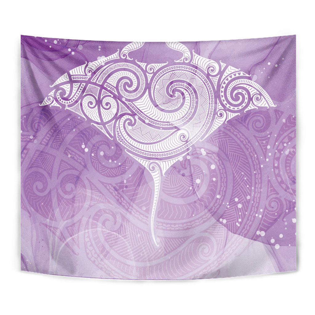 Epilepsy Month Maori Aotearoa Tapestry Manta Ray - Purple Glaze