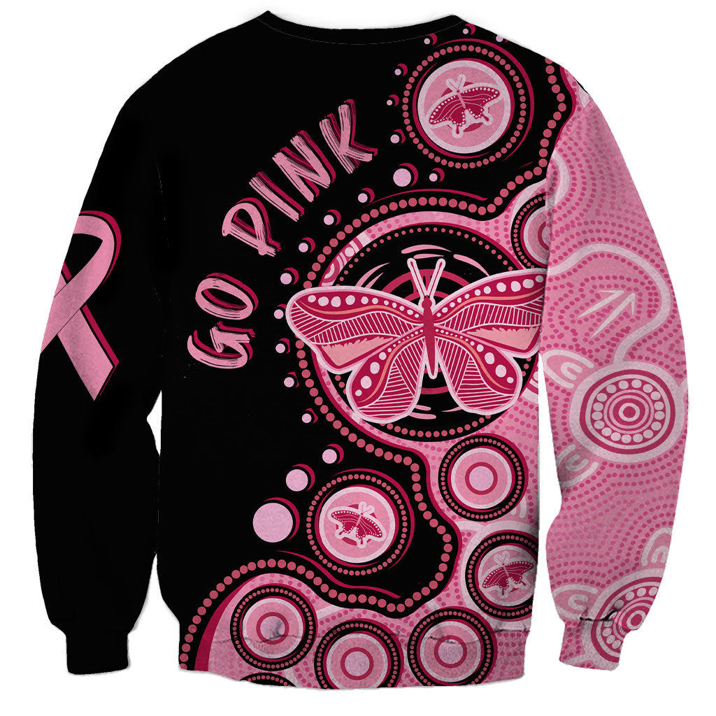 Australia Indigenous Sweatshirt Breast Cancer Ribbon Butterfly Aboriginal Arts