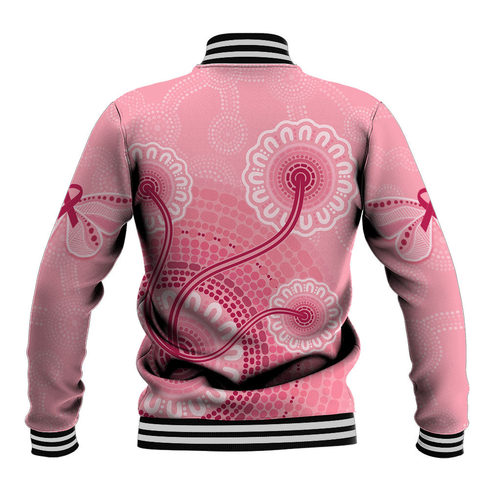 Australia Indigenous Baseball Jacket Breast Cancer Ribbon Aboriginal Art - Pink