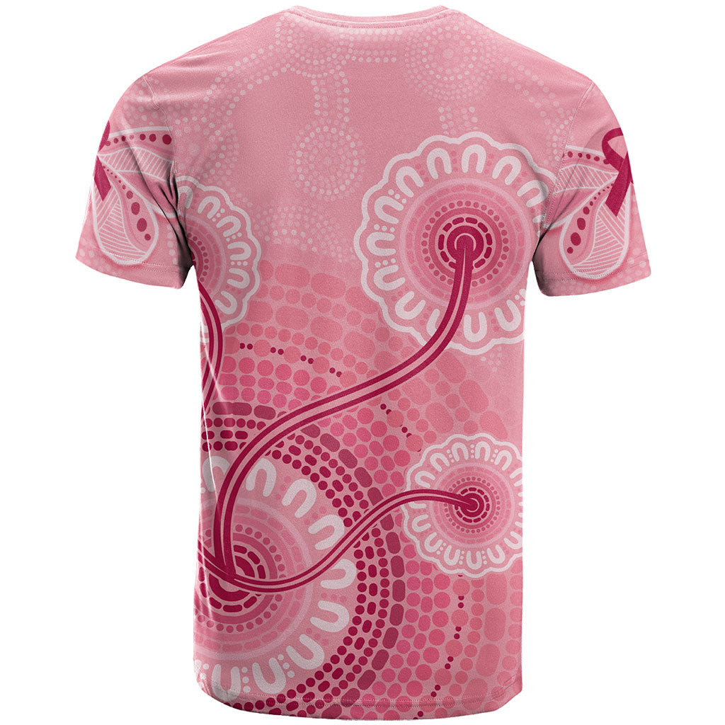 Australia Indigenous T Shirt Breast Cancer Ribbon Aboriginal Art - Pink