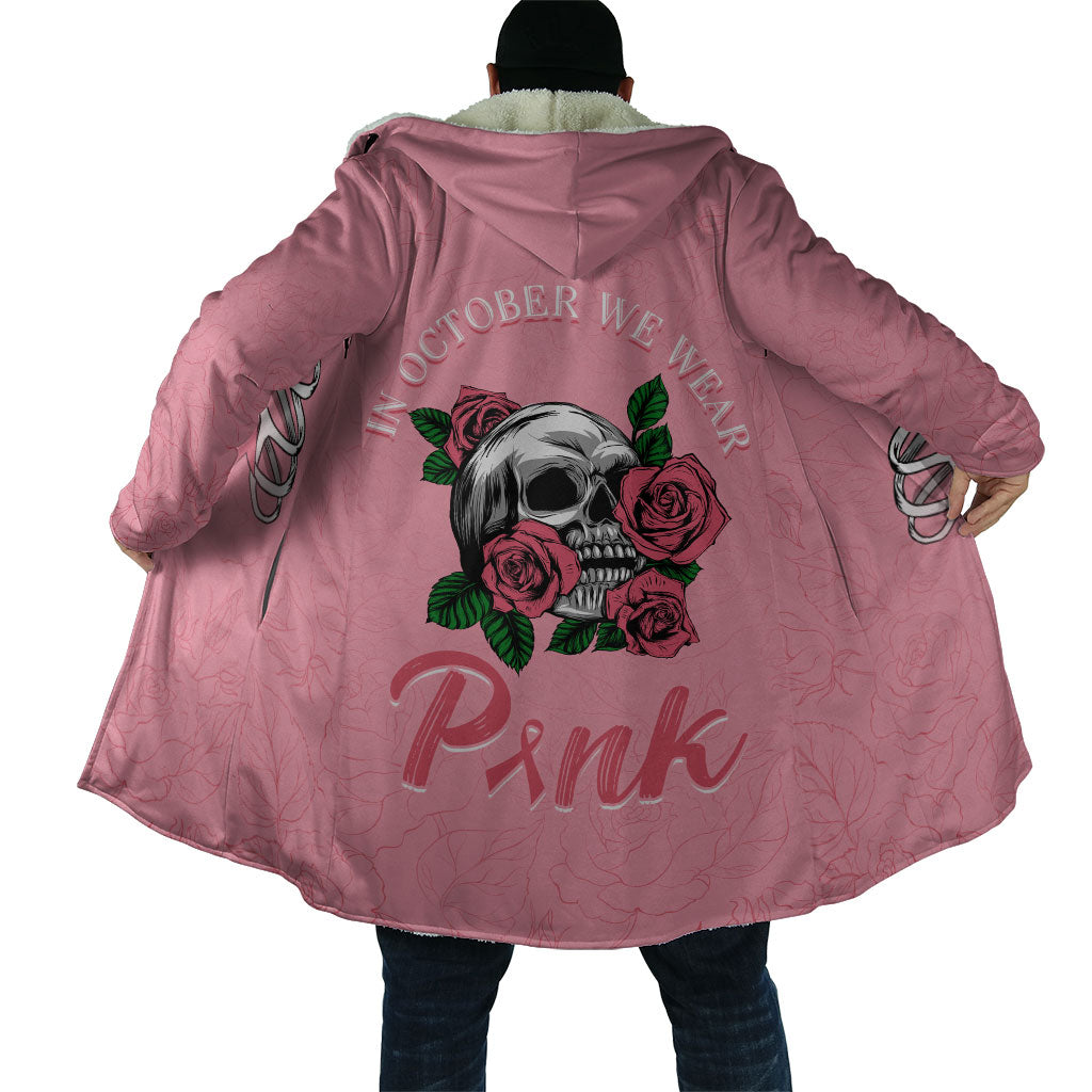 In October We Wear Pink Cloak Skull and Roses - Pink