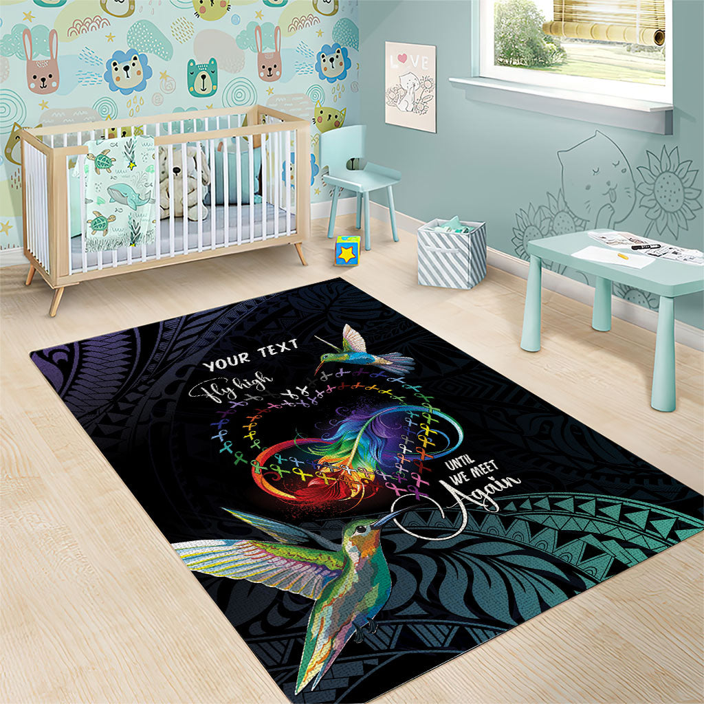 Polynesian Hummingbird - Fly High Until We Meet Again Personalized Area Rug