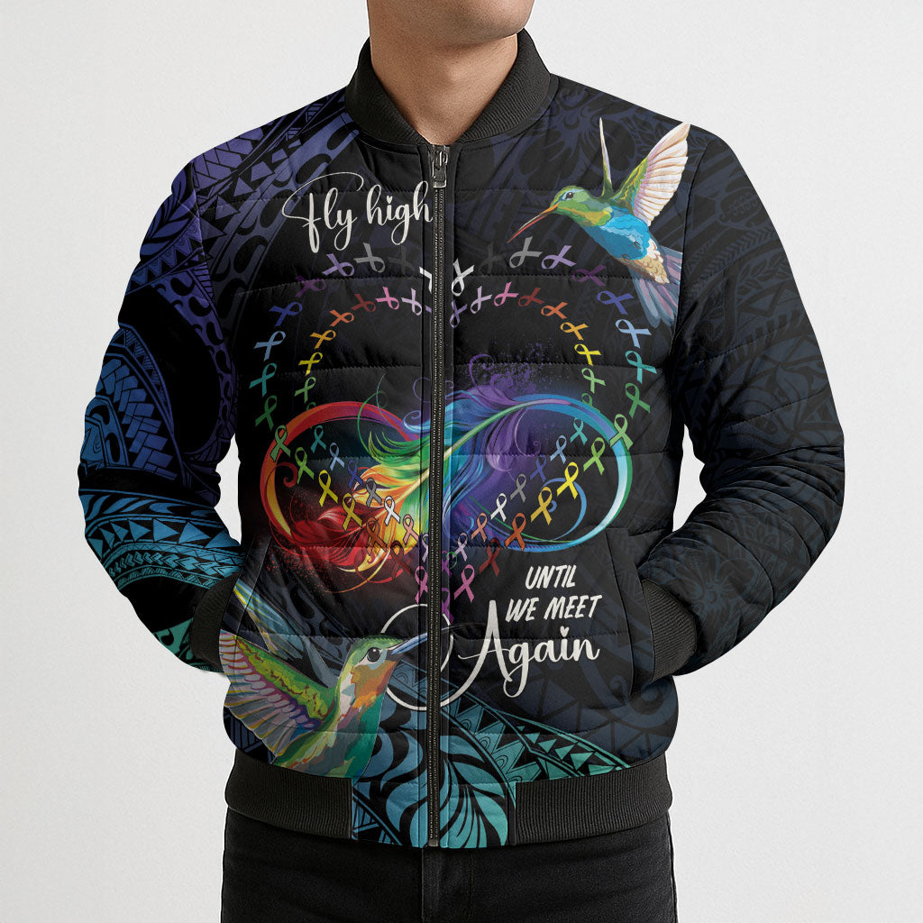Polynesian Hummingbird - Fly High Until We Meet Again Personalized Bomber Puffer Jacket