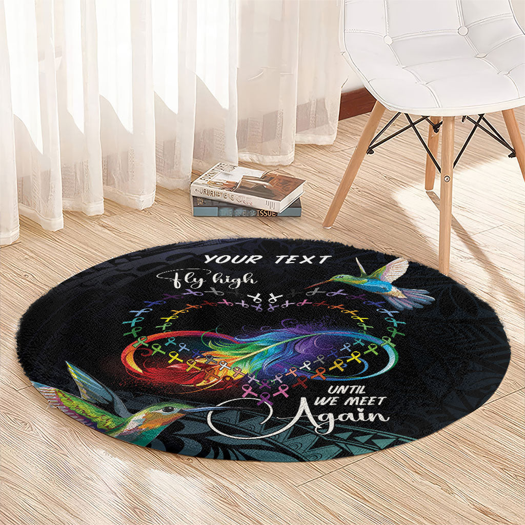 Polynesian Hummingbird - Fly High Until We Meet Again Personalized Round Carpet