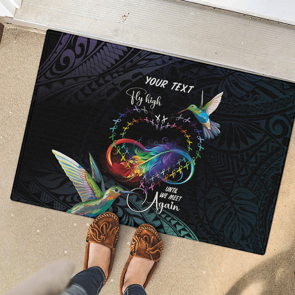 Polynesian Hummingbird - Fly High Until We Meet Again Personalized Rubber Doormat